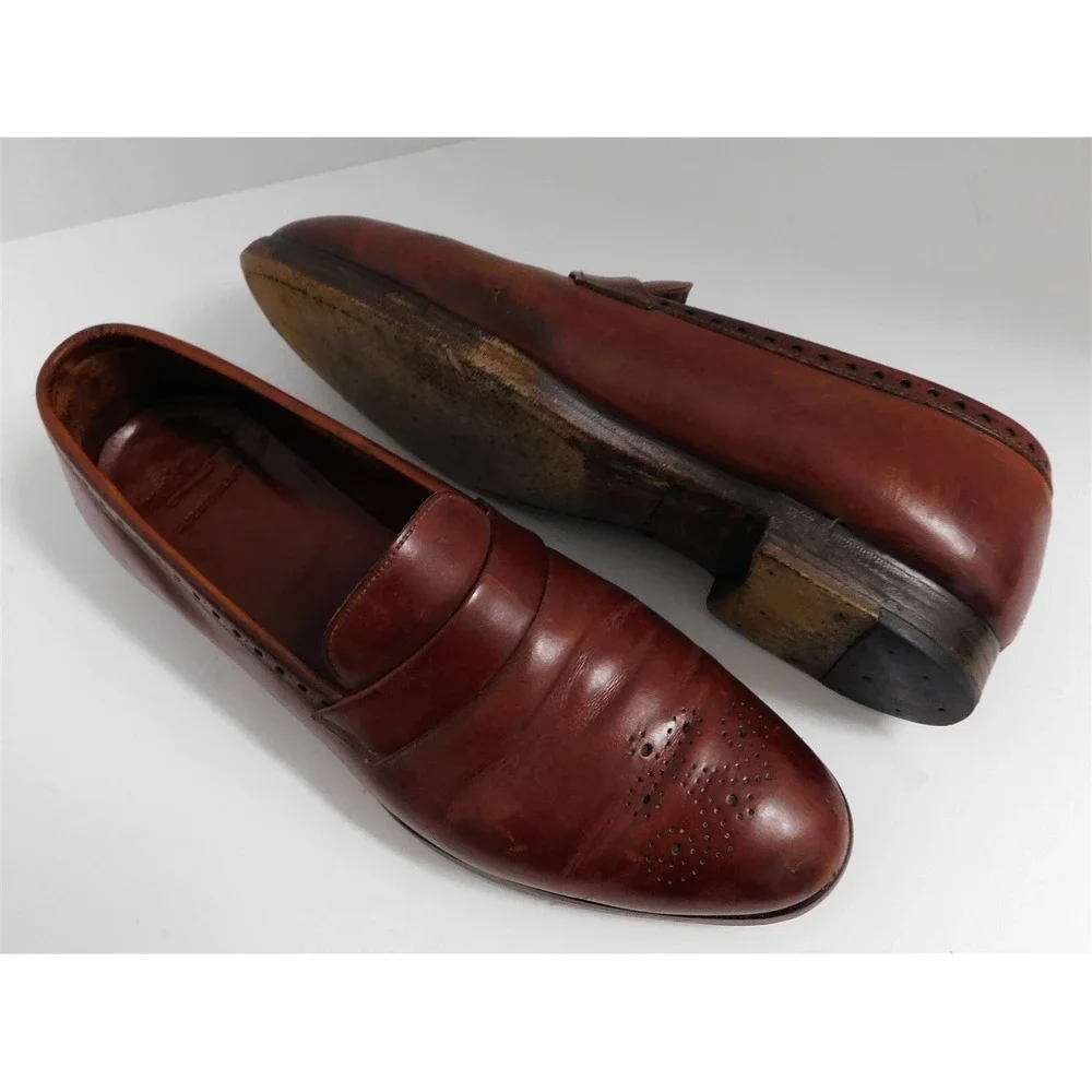 Stuart's Choice Brown Leather‎ Dress Loafers England 9.5 D